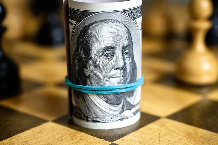 100 Dollar Bills on Chessboard