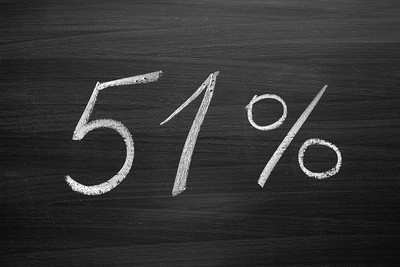 51 Percent on Chalkboard