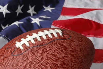 American Football Against USA Flag