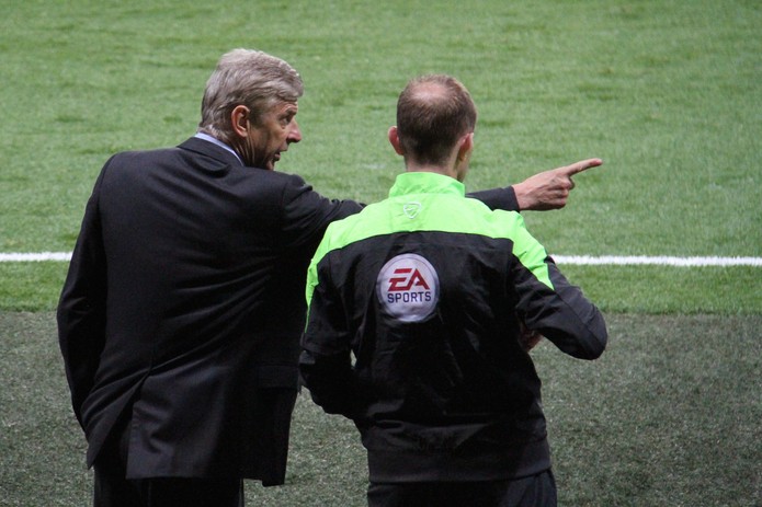 Arsene Wenger with Fourth Official