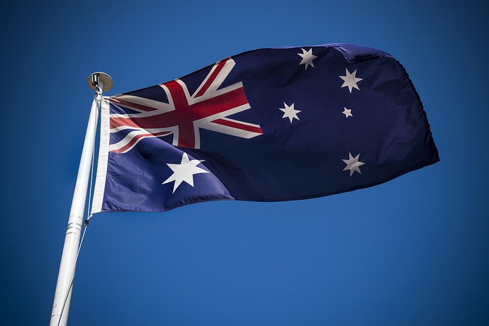 Australian Flag Against Blue Sky