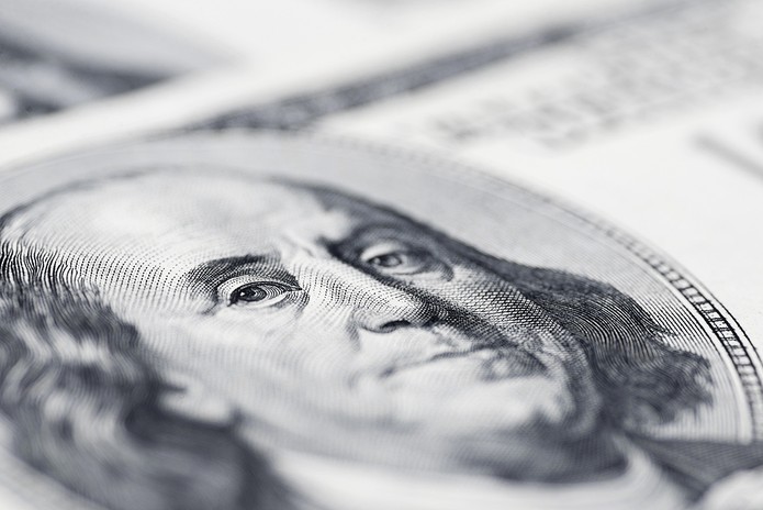 Benjamin Franklin 100 Dollar Bill Close Up