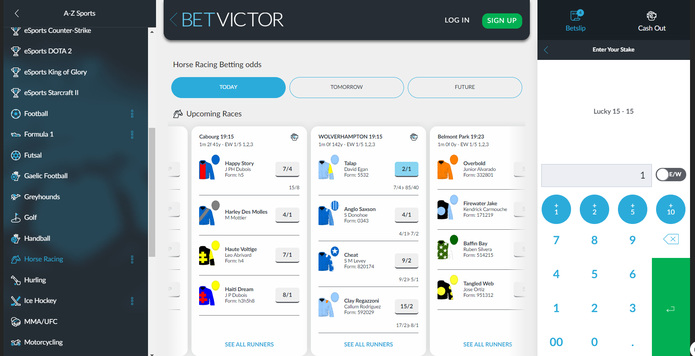 BetVictor Horse Racing Screenshot