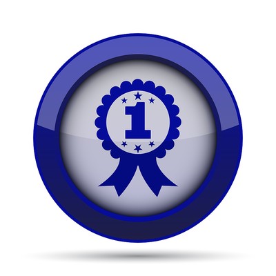 Blue Number 1 Rosette Icon Button