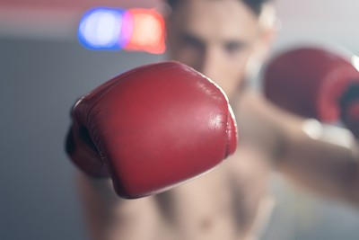 Boxer Punching Towards Camera
