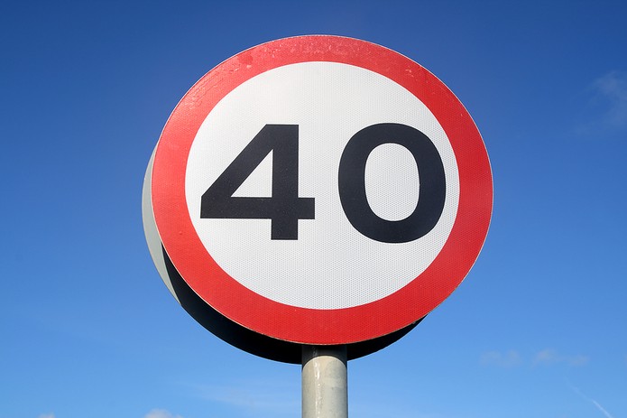 British 40 Limit Sign