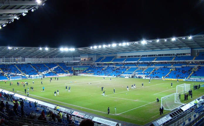 Stadion Kota Cardiff Sebelum Pertandingan Malam