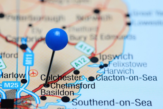 Chelmsford Pinned on Map