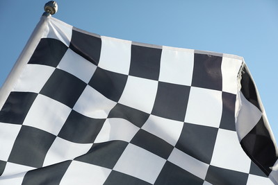 Chequered Flag Against Clear Sky