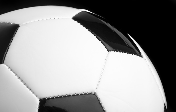 Classic Black and White Football Close Up