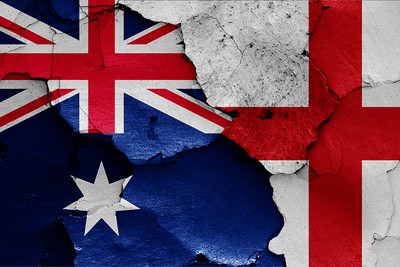 Cracked Flags of Australia and England