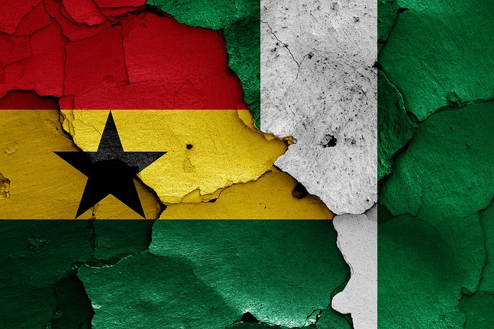 Cracked Flags of Ghana and Nigeria