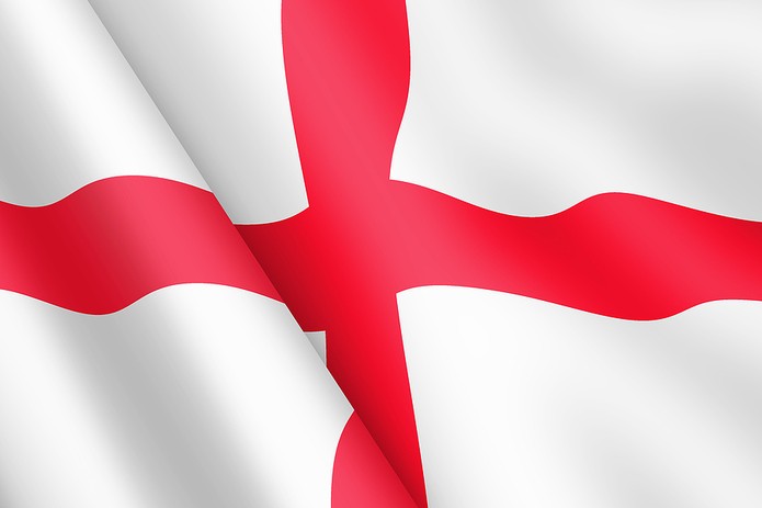 Bendera Inggris dengan Lipat