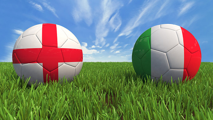 England and Italy Flag Footballs