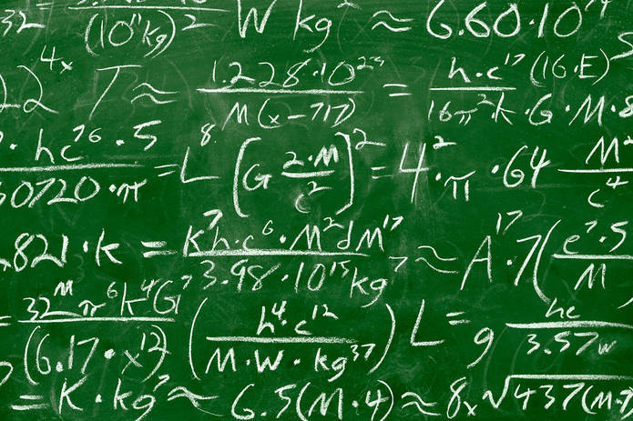 Equations on Green Chalkboard