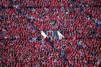 Fans at the Memorial Stadium in Lincoln, Nebraska