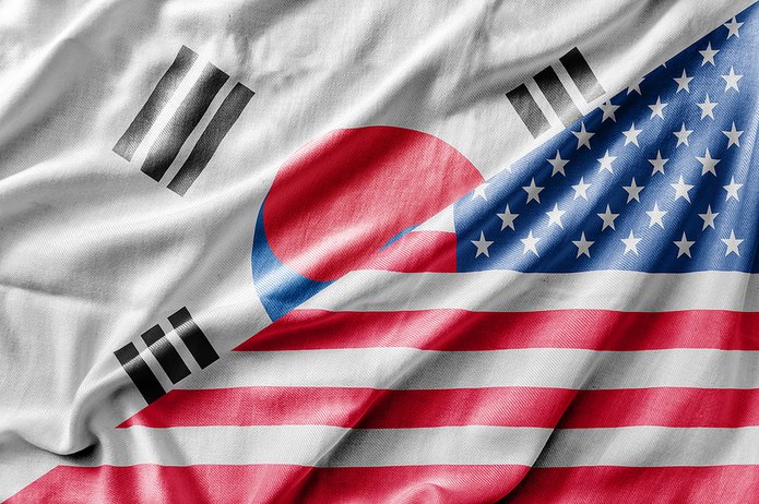 Flags of South Korea and USA
