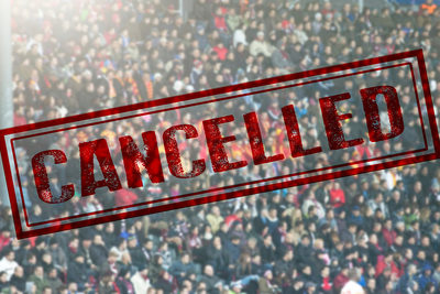 Football Crowd Cancelled Stamp