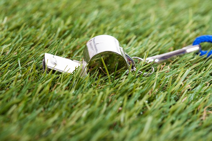 Football Whistle on Grass