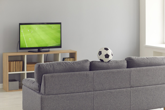 Football on TV in Living Room