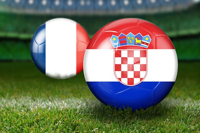 France and Croatia Football Flags