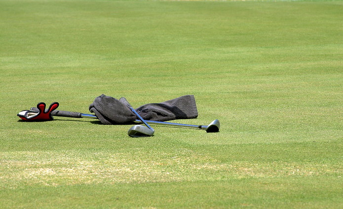 Golf Clubs with Towel
