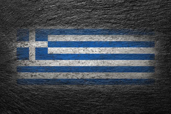 Greek Flag on Black Stone