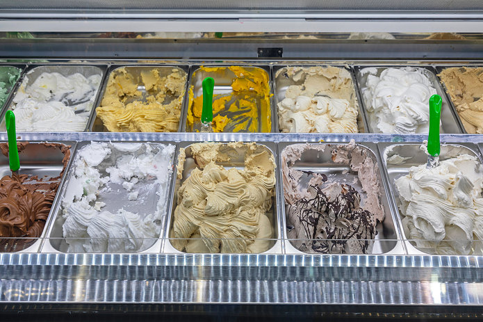 Ice cream in freezer