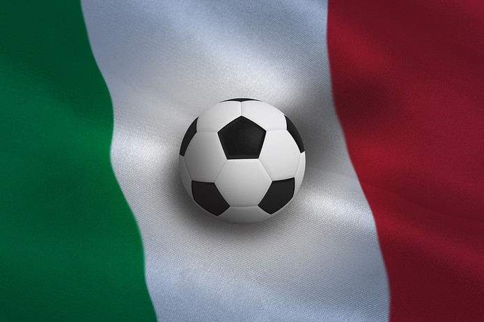 Italian Flag with 3D Football