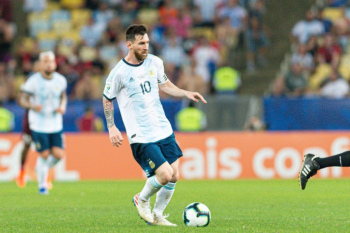 Lionel Messi Playing for Argentina Against Venezuela