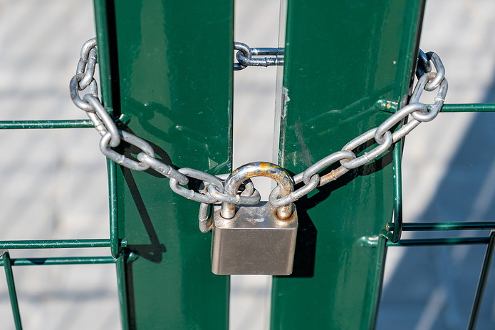 Locked Chain on Green Gate
