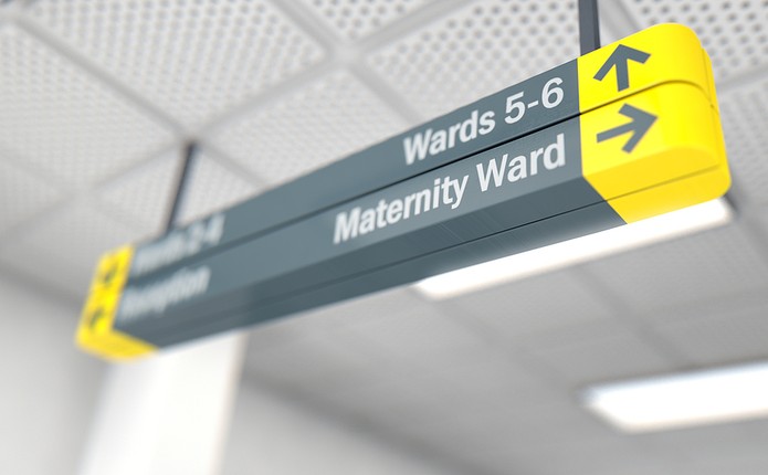 Maternity Ward Hospital Sign