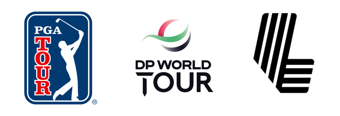 PGA Tour, DP World Tour and LIV Golf Logos