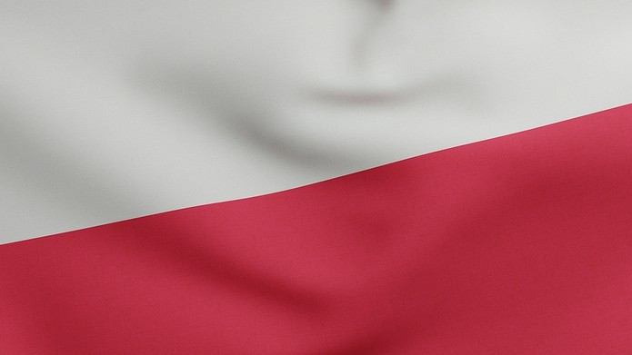 Poland Flag at Angle