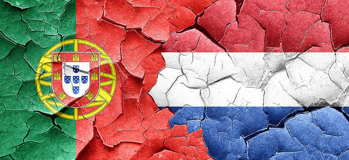 Portugal and Holland Cracked Flags