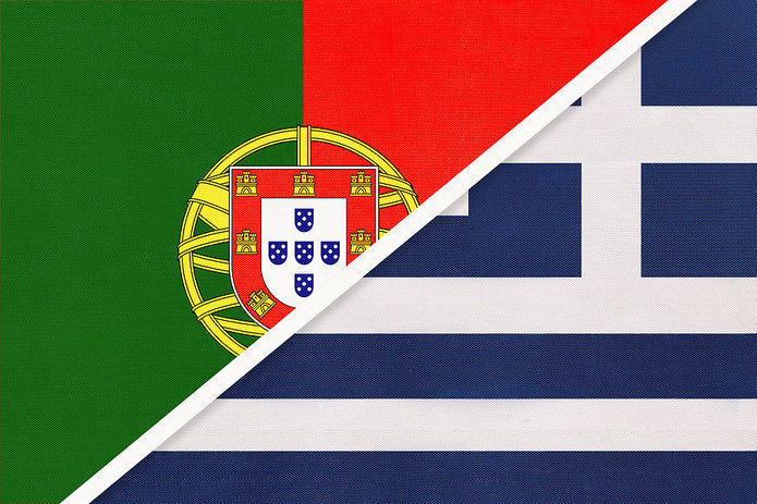 Portuguese and Greek Flags