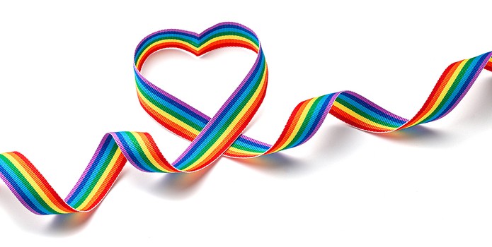 Rainbow Ribbon in Heart Shape