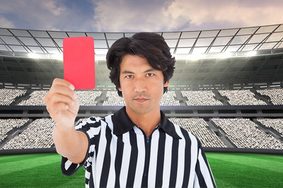 Referee Holding Red Card