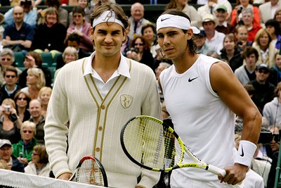 Roger Federer and Rafael Nadal at Wimbledon