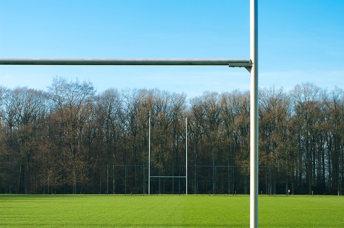Rugby Posts in Empty Field