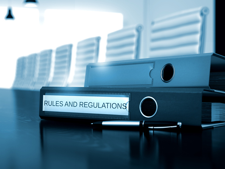 Rules and Regulations Folder on Desk