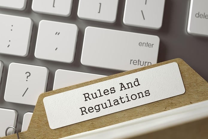 Rules and Regulations Tab Against Keyboard