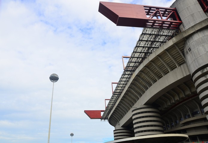 San Siro Stadium Against Blue Cloudy Sky