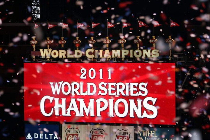 St Louis Cardinals 2011 World Series Champions Scoreboard