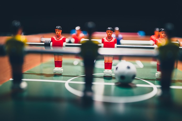 Table Football with Players in Shadow