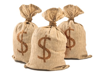 Three Money Bags with Dollar Symbols