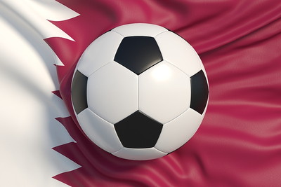 Traditional Football on Flag of Qatar