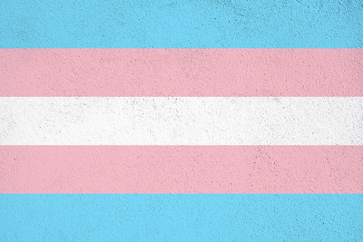 Bendera Transgender di Dinding Beton