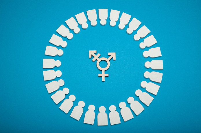 Transgender Symbol Surrounded by Cut Out Figures