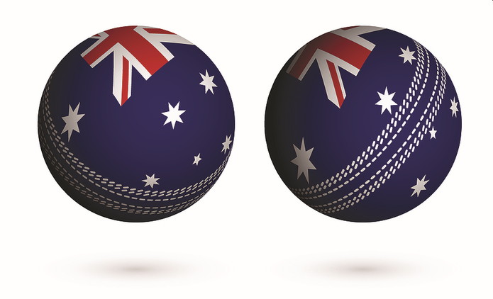 Dua Bola Kriket Bendera Australia